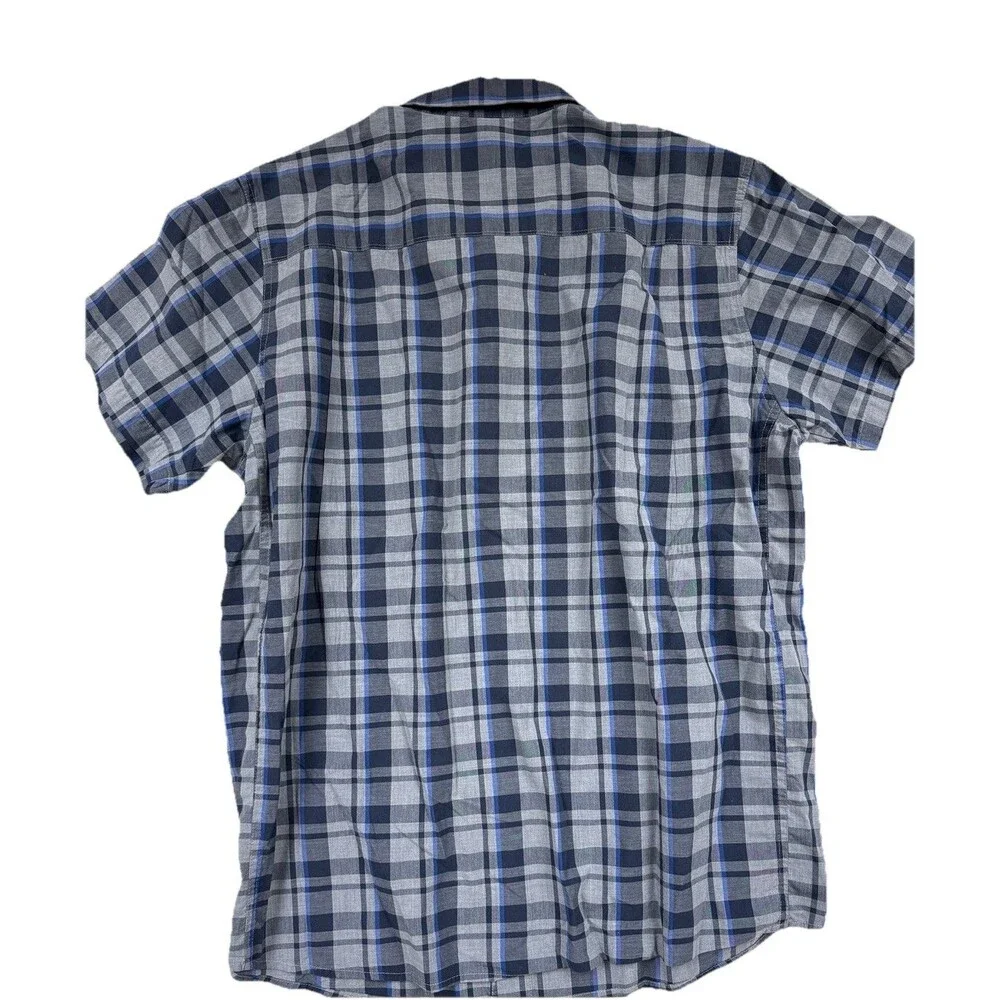 The North Face Shirt Adult Extra Large XL‎ Blue Button Up Short Sleeve Mens